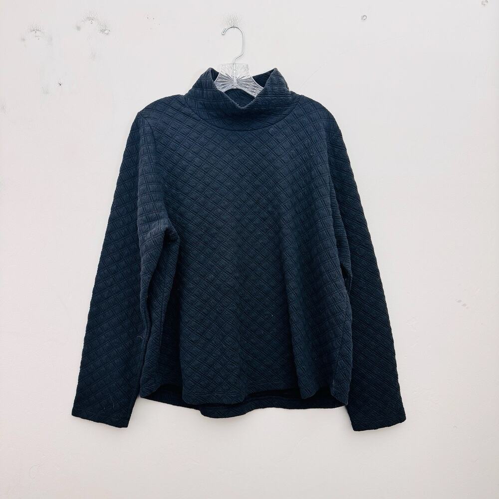 J Crew Black Knit Turtleneck Pullover Sweater Women’s Size XL